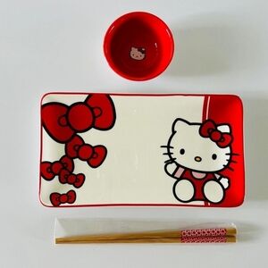 Hello Kitty Ceramic Sushi Plate Set